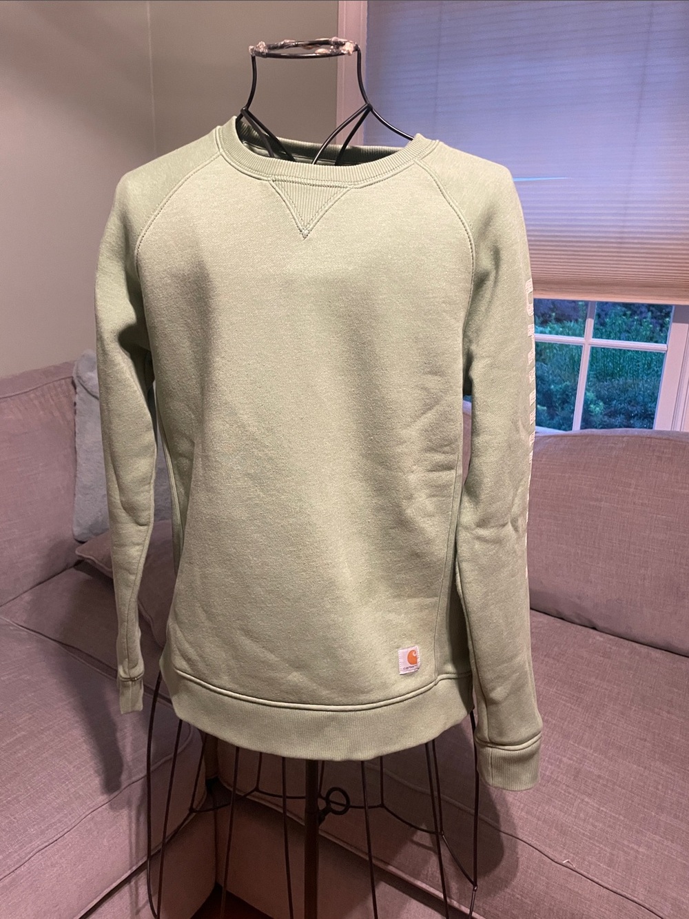 Carhartt womens Crewneck Sweatshirt in Light Sage Green